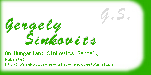 gergely sinkovits business card